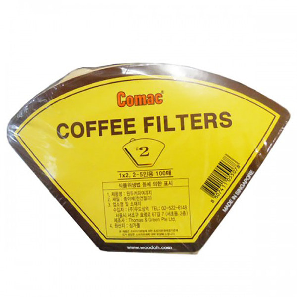 (COMAC)커피여과지 2인-5인용 100매 종이커피필터