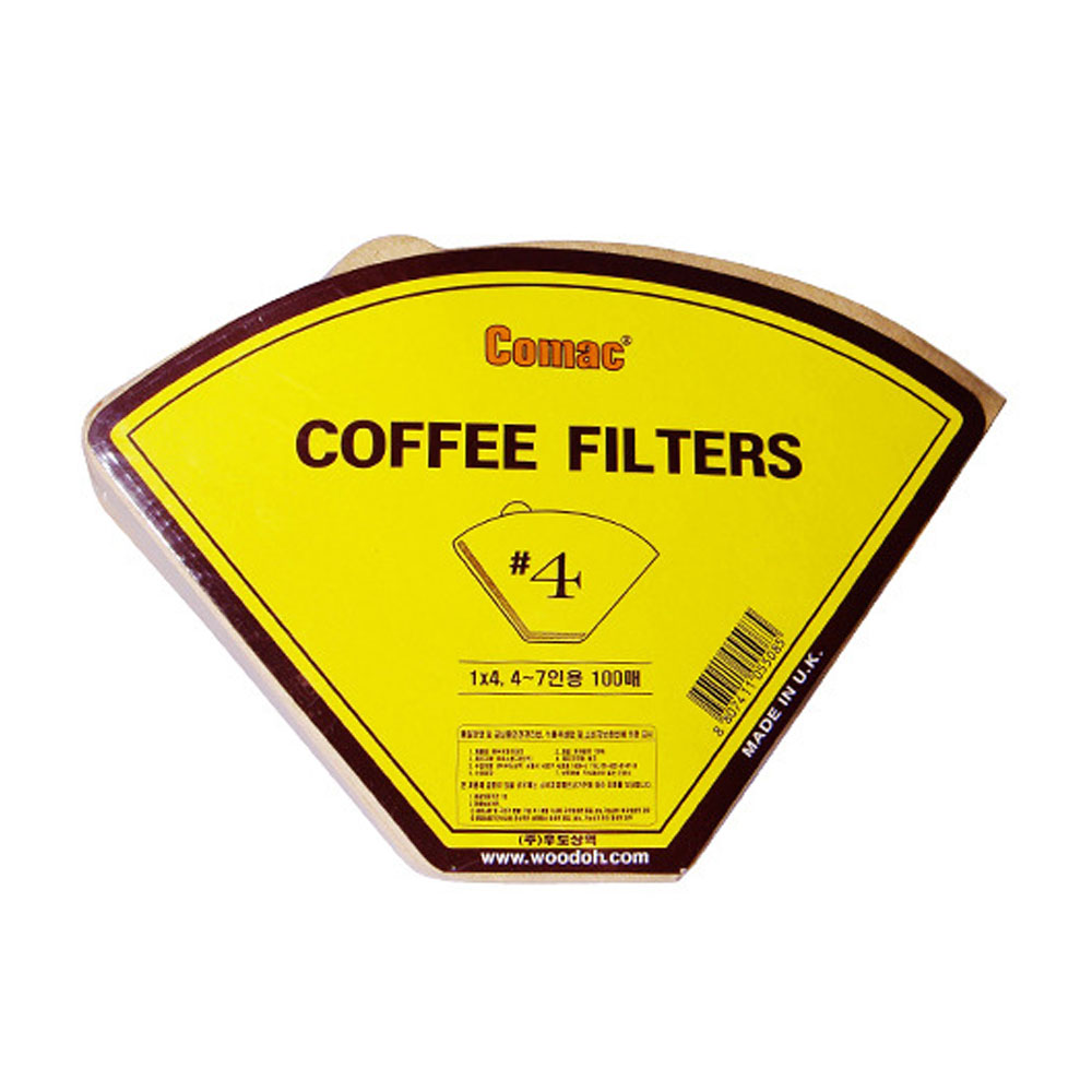 [COMAC]커피여과지 4~7인용 100매 종이커피필터 일회용